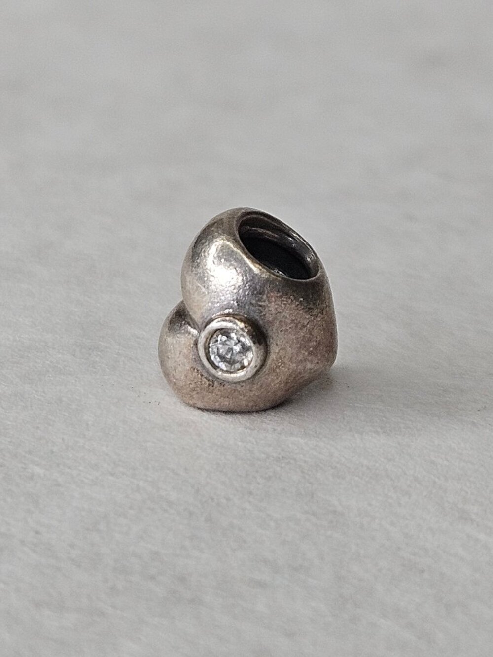 925 Sterling Silver Pandora Crystal Heart Bead Charm 
